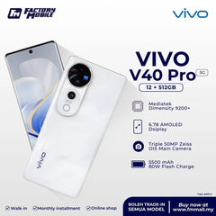 Vivo V40 Pro 5G AI Smartphone (Buy 1 Get 1 free) Android