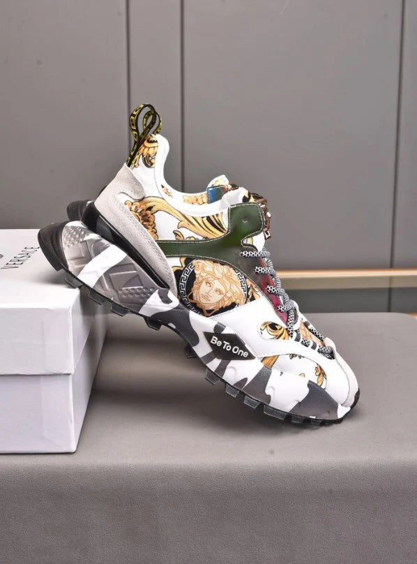 White colorful thick Soled Comfortable Sport Shoes